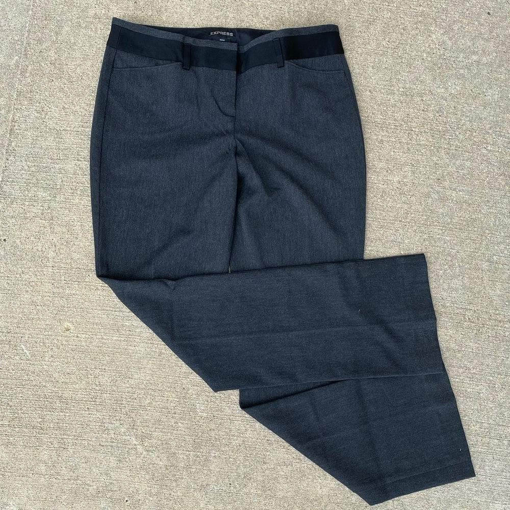 Express Dark Gray and Black Editor Dress Pant